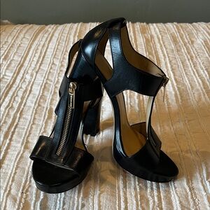 Michael Kors Black Heeled Platform Dress Sandals